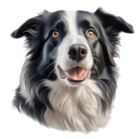 ai generato colore matita schizzo di un' confine collie. ai-generato. png