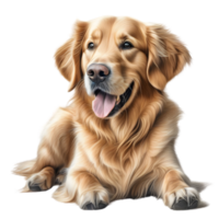 ai generiert Farbe Bleistift skizzieren von ein golden Retriever. KI-generiert. png