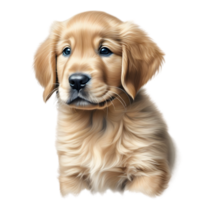 AI generated Color pencil sketch of a Golden Retriever. Ai-generated. png