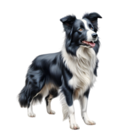 AI generated Color pencil sketch of a Border Collie. Ai-generated. png