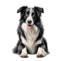 ai generato colore matita schizzo di un' confine collie. ai-generato. png