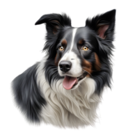 AI generated Color pencil sketch of a Border Collie. Ai-generated. png