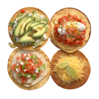 AI generated Close-up image of Tostadas food clipart. Ai-Generated. png
