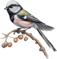 AI generated A close-up image of a Long-Tailed Tit bird. Ai-Generated. png