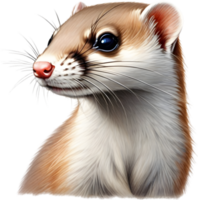 AI generated A close-up image of a Japanese Weasel. Ai-Generated. png