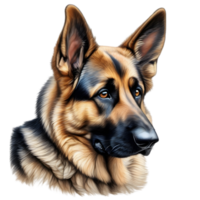 AI generated Color pencil sketch of a German Shepherd. Ai-generated. png