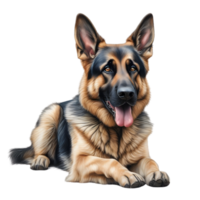 AI generated Color pencil sketch of a German Shepherd. Ai-generated. png