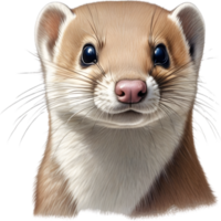 AI generated A close-up image of a Japanese Weasel. Ai-Generated. png