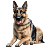 AI generated Color pencil sketch of a German Shepherd. Ai-generated. png