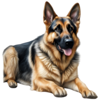 AI generated Color pencil sketch of a German Shepherd. Ai-generated. png