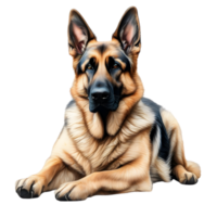 AI generated Color pencil sketch of a German Shepherd. Ai-generated. png