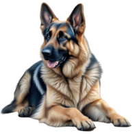 AI generated Color pencil sketch of a German Shepherd. Ai-generated. png