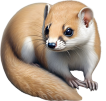 AI generated A close-up image of a Japanese Weasel. Ai-Generated. png