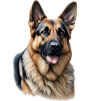 AI generated Color pencil sketch of a German Shepherd. Ai-generated. png