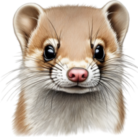 AI generated A close-up image of a Japanese Weasel. Ai-Generated. png