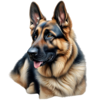 AI generated Color pencil sketch of a German Shepherd. Ai-generated. png