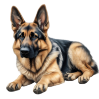 AI generated Color pencil sketch of a German Shepherd. Ai-generated. png