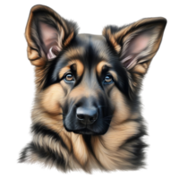 AI generated Color pencil sketch of a German Shepherd. Ai-generated. png