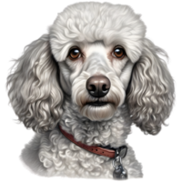 AI generated Color pencil sketch of a Poodle. Ai-generated. png