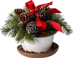 AI generated An image of pine cones and holly branches. Ai-generated. png