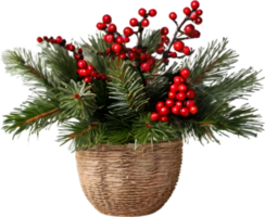 AI generated An image of pine cones and holly branches. Ai-generated. png