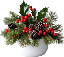 AI generated An image of pine cones and holly branches. Ai-generated. png