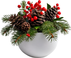 AI generated An image of pine cones and holly branches. Ai-generated. png