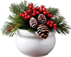 AI generated An image of pine cones and holly branches. Ai-generated. png