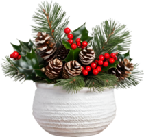 AI generated An image of pine cones and holly branches. Ai-generated. png