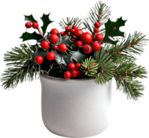 AI generated An image of pine cones and holly branches. Ai-generated. png