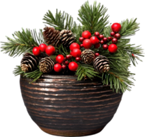 AI generated An image of pine cones and holly branches. Ai-generated. png