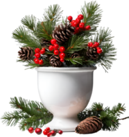 AI generated An image of pine cones and holly branches. Ai-generated. png