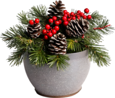 AI generated An image of pine cones and holly branches. Ai-generated. png