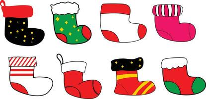 Santa Christmas  socks vector collection