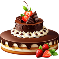 AI generated Tasty cake with chocolate. AI Generative png