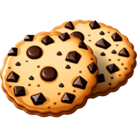 AI generated Tasty chocolate chip cookies. AI Generative png