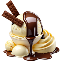 ai generado sabroso chocolate y vainilla hielo crema. ai generativo png