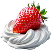 AI generated Whipped Cream with strawberry. AI Generative png