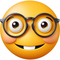 AI generated Realistic nerd emoji face. AI Generative png