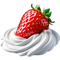 ai generato frustato crema con fragola. ai generativo png