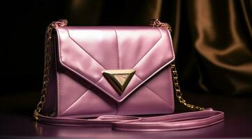 AI generated the small leather bag is purple in color photo