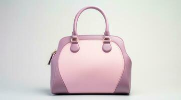 AI generated pink faux leather handbag photo