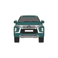 Green suv car from front angle with isolated white background.Free Vector