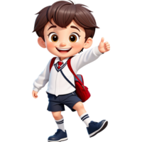 AI generated Happy boy with school uniform. AI Generative png