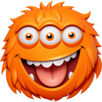 AI generated Funny orange monster for shirt design. AI Generative png