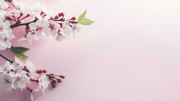 AI generated Elegant Spring Blossoms with largw copy space photo