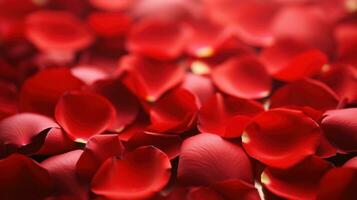 AI generated red rose petals with copy space. Simple yet elegant option for Valentine's Day photo