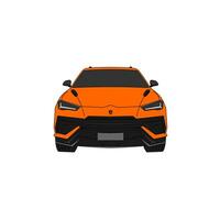 Orange yellow sport car with isolated white background. Free vector