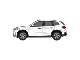 White suv car from left angle with isolated white background. Free vector