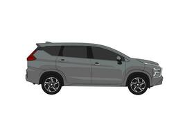 Modern mpv car with isolated white background. Free vector